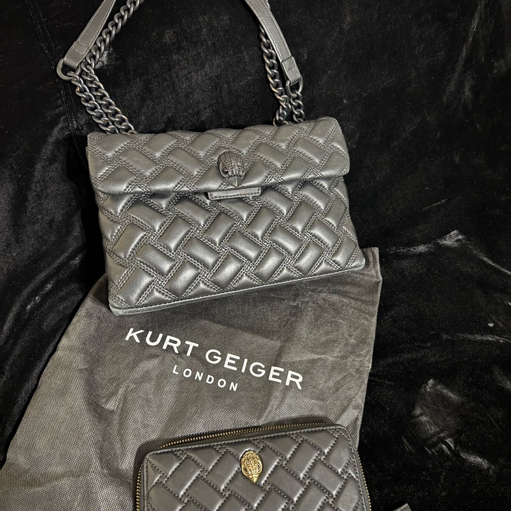 Kurt Geiger Black Quilted Wallet